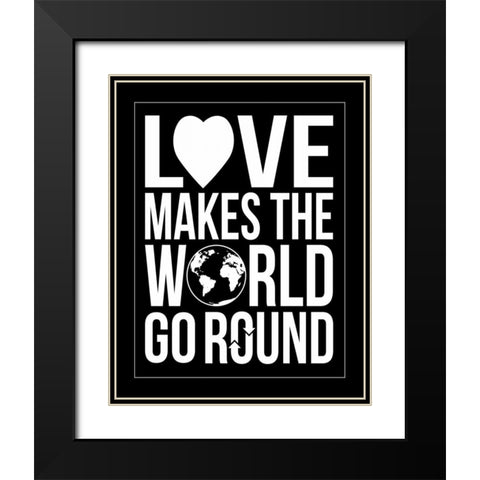 World Go Round Black Modern Wood Framed Art Print with Double Matting by Grey, Jace