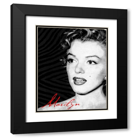 Monroe Text Black Modern Wood Framed Art Print with Double Matting by Grey, Jace