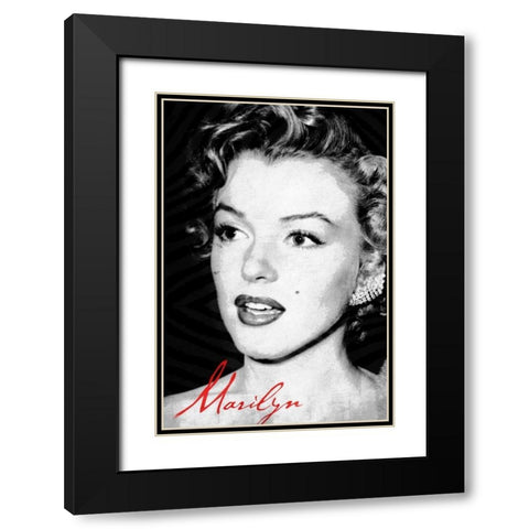 Monroe B Black Modern Wood Framed Art Print with Double Matting by Grey, Jace