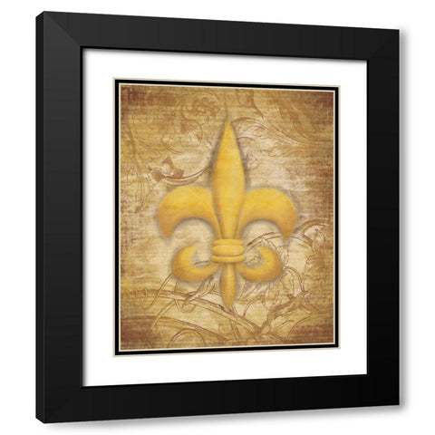 Fleur Delis Black Modern Wood Framed Art Print with Double Matting by Grey, Jace