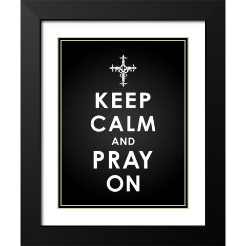 Keep  Calm Black Modern Wood Framed Art Print with Double Matting by Grey, Jace