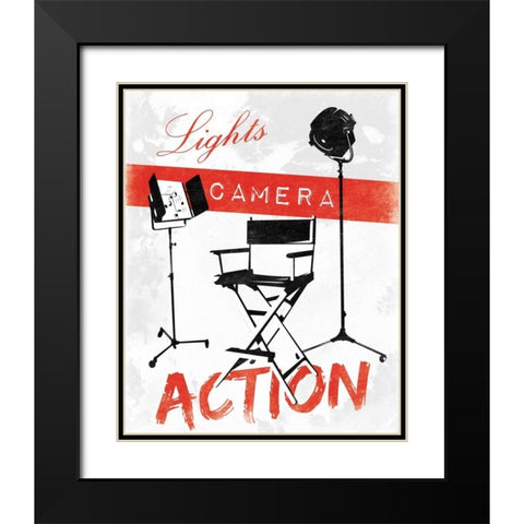 Cinema A Black Modern Wood Framed Art Print with Double Matting by Grey, Jace