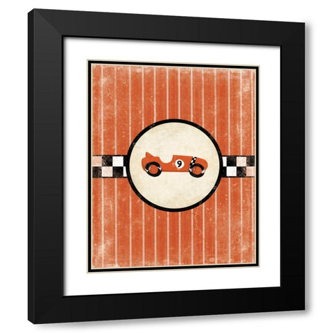 Race Car Nine Black Modern Wood Framed Art Print with Double Matting by Grey, Jace