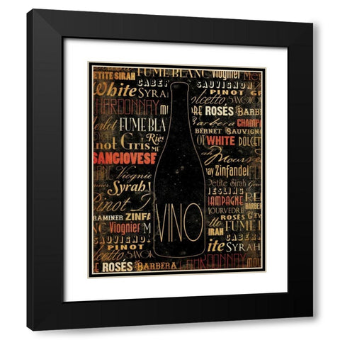 VINO Black Modern Wood Framed Art Print with Double Matting by Grey, Jace