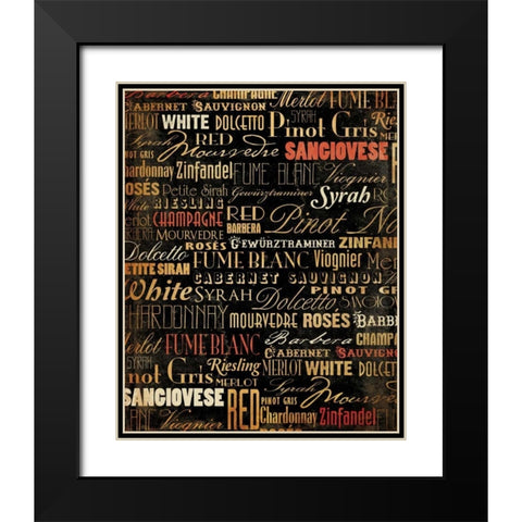 Wine Type Black Modern Wood Framed Art Print with Double Matting by Grey, Jace