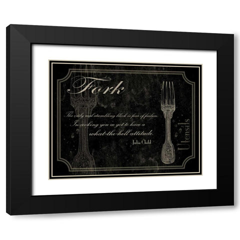 Fork Quote 2 Black Modern Wood Framed Art Print with Double Matting by Grey, Jace