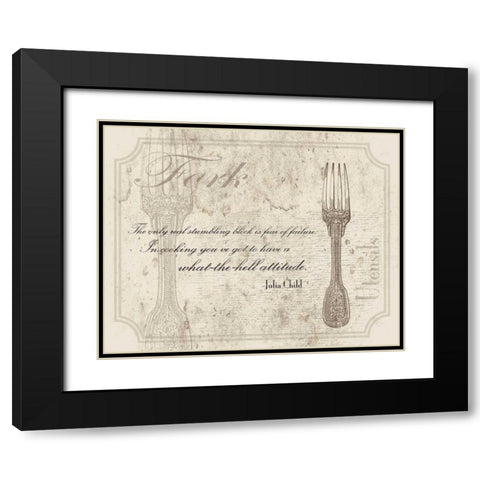 Fork Quote Black Modern Wood Framed Art Print with Double Matting by Grey, Jace