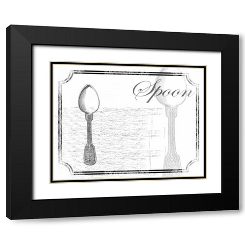 Simple Spoon Black Modern Wood Framed Art Print with Double Matting by Grey, Jace