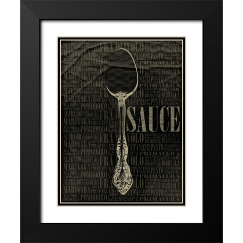 SAUCE Type 2 Black Modern Wood Framed Art Print with Double Matting by Grey, Jace