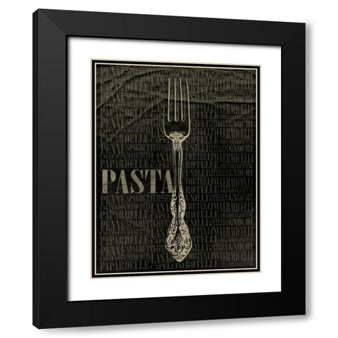 PASTA Type 2 Black Modern Wood Framed Art Print with Double Matting by Grey, Jace