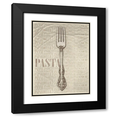 PASTA Type Black Modern Wood Framed Art Print with Double Matting by Grey, Jace