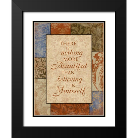 Believe In Yourself Black Modern Wood Framed Art Print with Double Matting by Grey, Jace