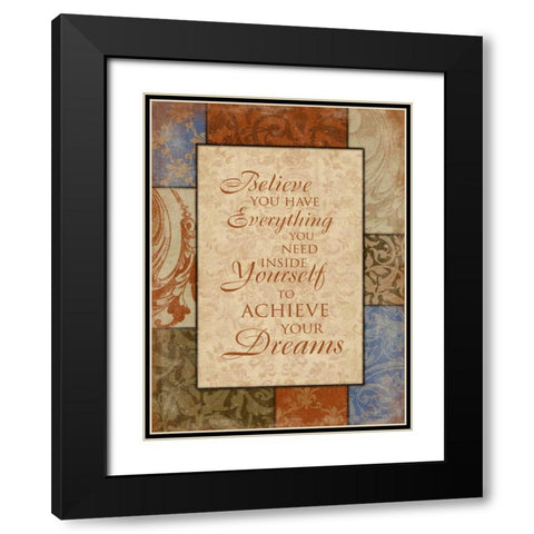 Achieve Your Dreams Black Modern Wood Framed Art Print with Double Matting by Grey, Jace