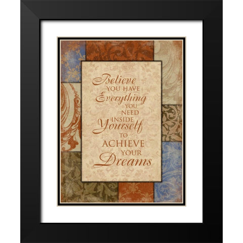 Achieve Your Dreams Black Modern Wood Framed Art Print with Double Matting by Grey, Jace