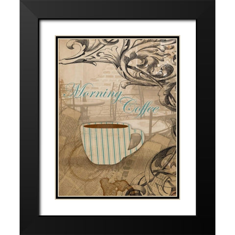 Morning Coffee Black Modern Wood Framed Art Print with Double Matting by Grey, Jace