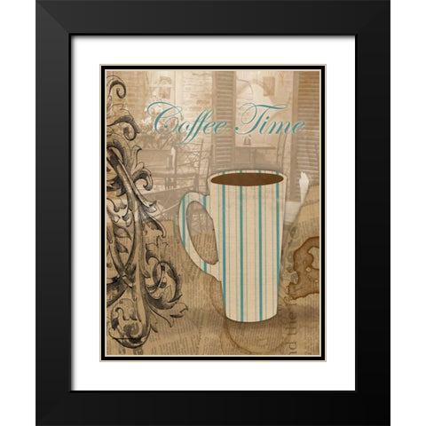 Coffee Time Black Modern Wood Framed Art Print with Double Matting by Grey, Jace