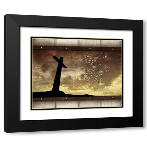 God and Strength Black Modern Wood Framed Art Print with Double Matting by Grey, Jace
