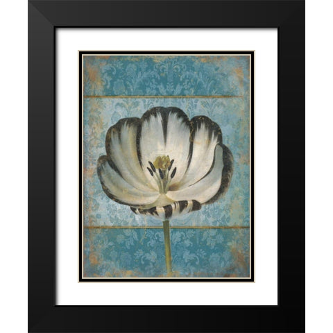 Single Flower 1 Black Modern Wood Framed Art Print with Double Matting by Grey, Jace