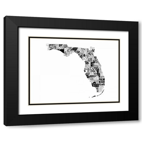 Florida Black Modern Wood Framed Art Print with Double Matting by Grey, Jace