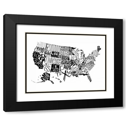 USA Black Modern Wood Framed Art Print with Double Matting by Grey, Jace