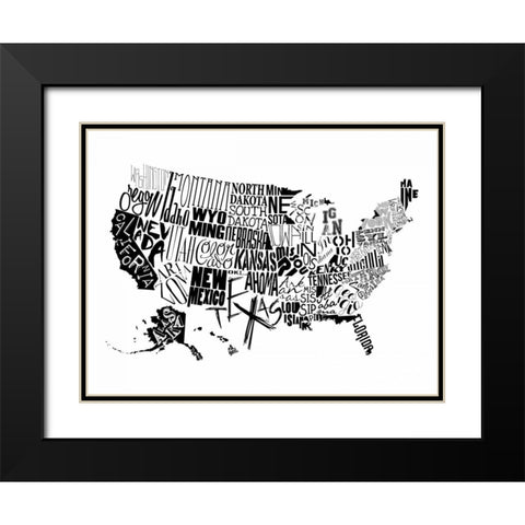 USA Black Modern Wood Framed Art Print with Double Matting by Grey, Jace