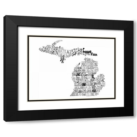 Michigan Black Modern Wood Framed Art Print with Double Matting by Grey, Jace