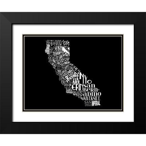 Cali 3 Black Modern Wood Framed Art Print with Double Matting by Grey, Jace