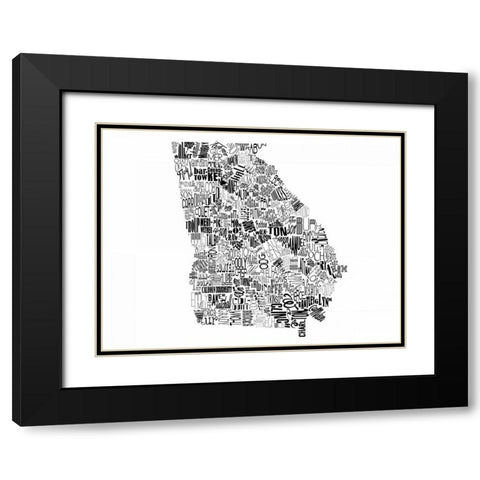 Georgia Black Modern Wood Framed Art Print with Double Matting by Grey, Jace