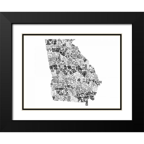 Georgia Black Modern Wood Framed Art Print with Double Matting by Grey, Jace