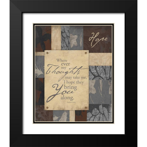 Hope2 Clean Edge Black Modern Wood Framed Art Print with Double Matting by Grey, Jace