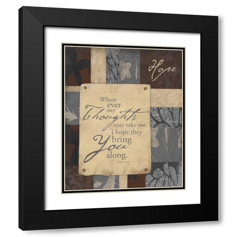 Hope 2 Black Modern Wood Framed Art Print with Double Matting by Grey, Jace
