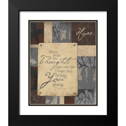 Hope 2 Black Modern Wood Framed Art Print with Double Matting by Grey, Jace