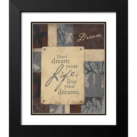 Dream Black Modern Wood Framed Art Print with Double Matting by Grey, Jace