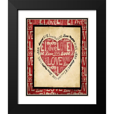 Love Black Modern Wood Framed Art Print with Double Matting by Grey, Jace