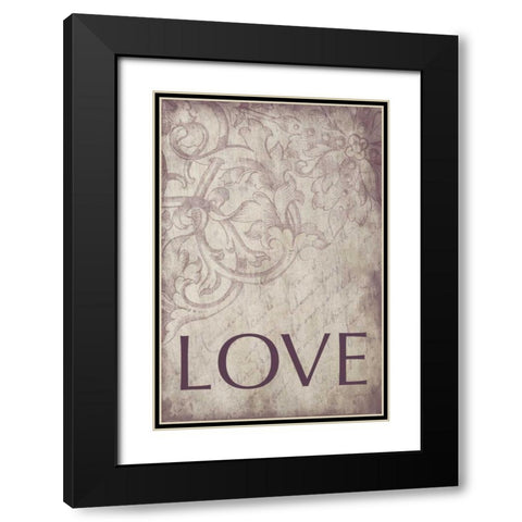 love Black Modern Wood Framed Art Print with Double Matting by Grey, Jace