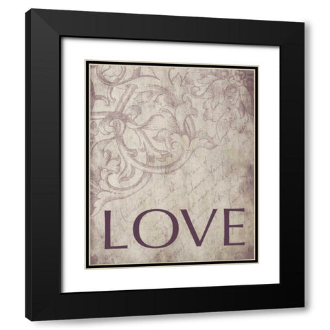 love Black Modern Wood Framed Art Print with Double Matting by Grey, Jace