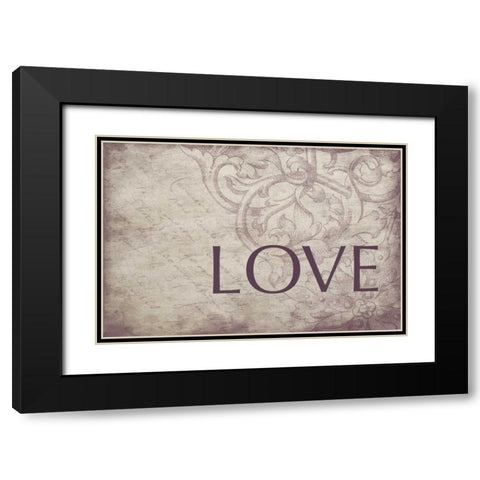 love Black Modern Wood Framed Art Print with Double Matting by Grey, Jace