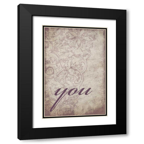 you Black Modern Wood Framed Art Print with Double Matting by Grey, Jace
