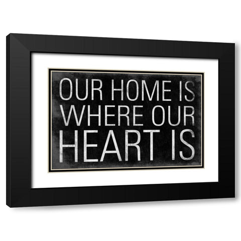 Heart Black Modern Wood Framed Art Print with Double Matting by Grey, Jace