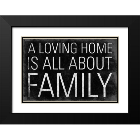 Family Black Modern Wood Framed Art Print with Double Matting by Grey, Jace