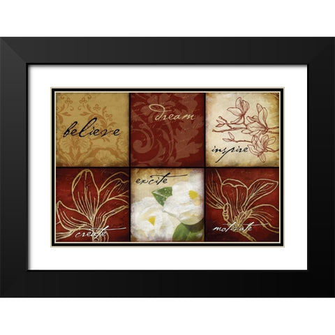 Magnolia Inspirational Black Modern Wood Framed Art Print with Double Matting by Grey, Jace