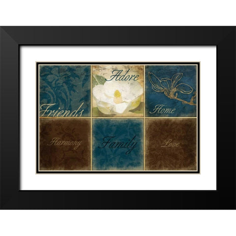 Blue Magnolia Inspirational Black Modern Wood Framed Art Print with Double Matting by Grey, Jace