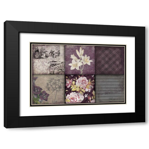 Florals 2 Black Modern Wood Framed Art Print with Double Matting by Grey, Jace