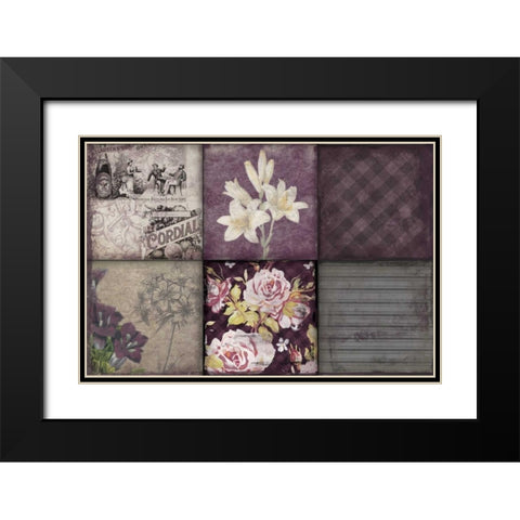 Florals 2 Black Modern Wood Framed Art Print with Double Matting by Grey, Jace