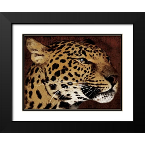 Leopard Black Modern Wood Framed Art Print with Double Matting by Grey, Jace