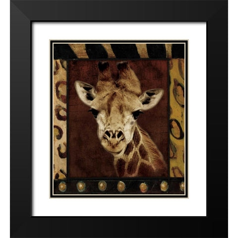 Giraffe Bordered Black Modern Wood Framed Art Print with Double Matting by Grey, Jace