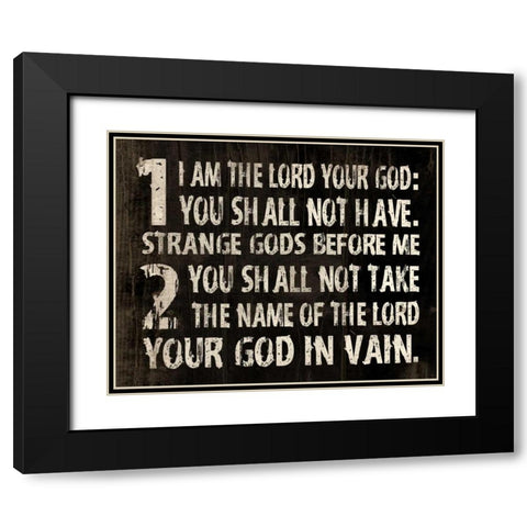 10 Commandments Black Modern Wood Framed Art Print with Double Matting by Grey, Jace