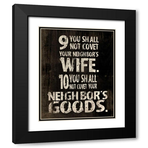 10 Commandments 2 Black Modern Wood Framed Art Print with Double Matting by Grey, Jace