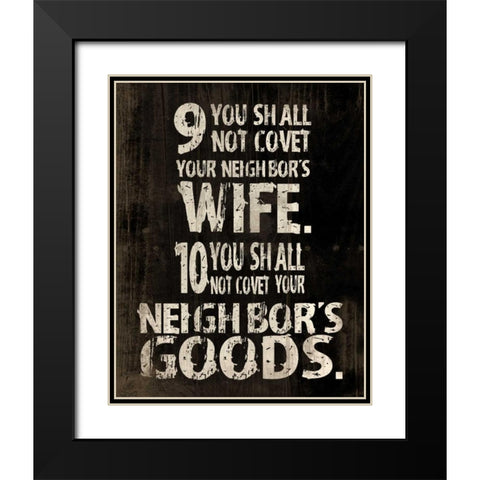 10 Commandments 2 Black Modern Wood Framed Art Print with Double Matting by Grey, Jace
