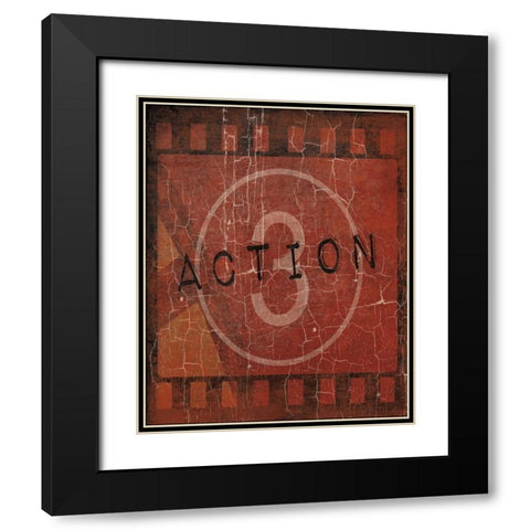 Action Black Modern Wood Framed Art Print with Double Matting by Grey, Jace